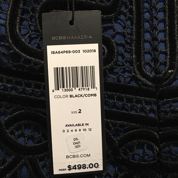 BCBG Navy Velvet/Tulle Formal Gown - Picture 7 of 8